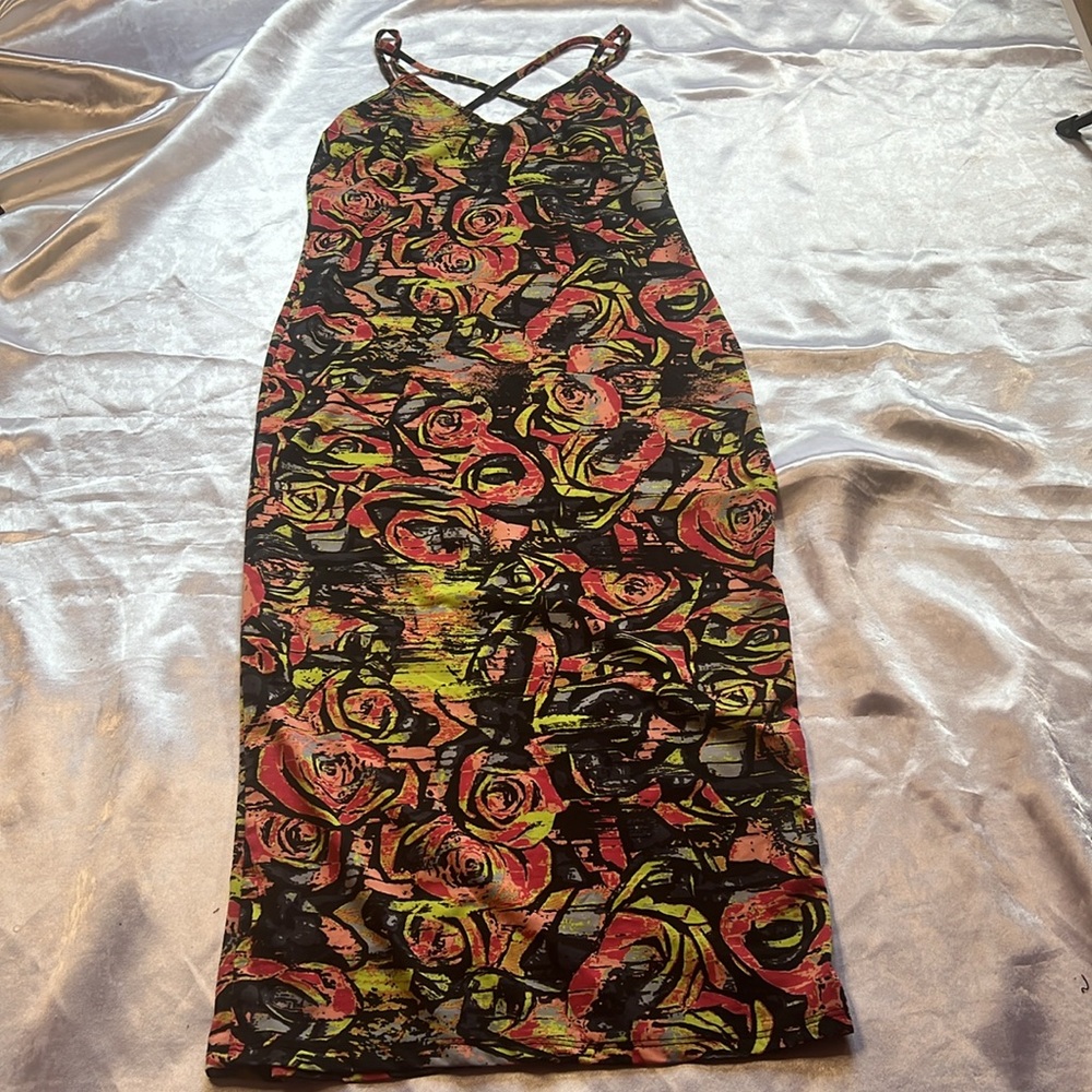 NWOT Floral Midi Colorful Dress - Picture 3 of 9
